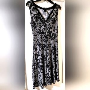 Size 8 Black, sexy, white, grey, lace, goth, floral dress